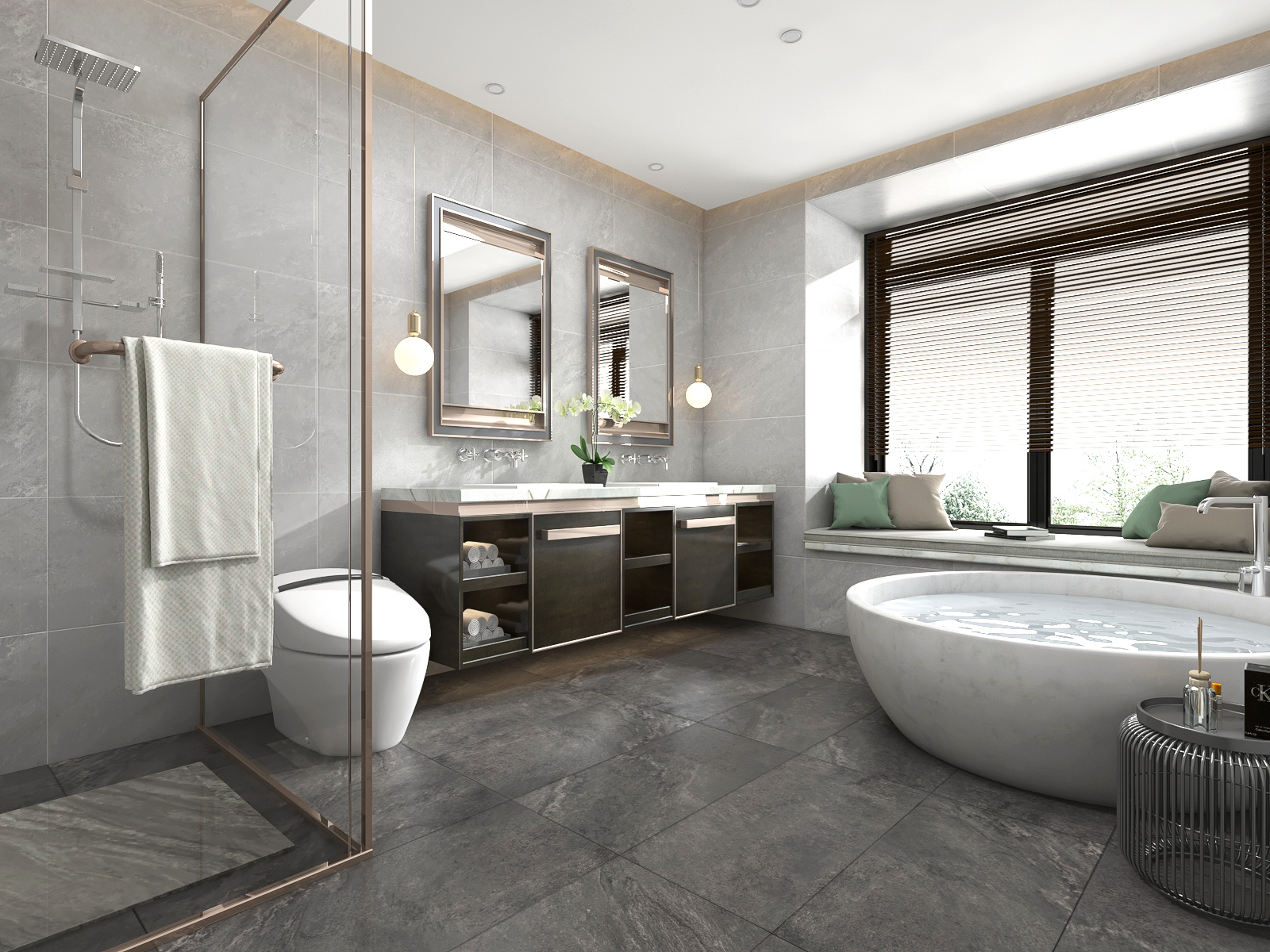 Gạch Vân Đá Tự Nhiên 40x80cm Vitruvian GD48203M - Gạch ốp lát nhà vệ sinh - Gạch lát sân